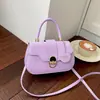 Bolsa Transversal Casual Feminina Cor Sólida Retrô 2026 Outono Grande Capacidade Simples Nova Textura Estilosa Ombro Único Bolsa Quadrada Pequena