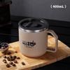Taza de Acero Inoxidable 304 de Doble Capa Antiescaldaduras Taza para Café con Escala Vaso para Agua con Tapa Taza de Té para Oficina Logotipo Imprimible Regalo