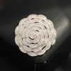 Broche Trapezoidal de Zircón Rosa Explosivo de Lujo Resistente, Elegantes y Clásicos Accesorios de Broche Floral para Mujeres