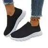 2025 Nuevos Zapatos de Punto Grande para Mujer de Comercio Exterior Transfronterizo Primavera y Verano Nuevos Tenis Casuales Transpirables sin Cordones para Mujer
