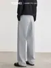 También, Pantalones Largos Casuales Rectos Holgados de Color Sólido con Caída, Pliegues Dobles Anchos para Hombre Otoño 2026 con Acentos Metálicos