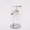 Exquisito Regalo Acero Inoxidable Vela de Aromaterapia Bandeja Redonda Delgada 9.5cm Adorno de Navidad Portavelas de Linterna Giratoria