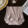 Roupa íntima feminina de qualidade A, cintura alta, controle de barriga, 100A, antibacteriana, com extrato de lingzhi, seda de amoreira e design sem costura para outono e inverno