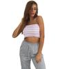 Verano Europeo y Americano Amazon Estación Independiente Transfronterizo Comercio Exterior de Mujer Sexy Sin Espalda Ombligo Sin Mangas Rayado Tubo Superior Ropa Exterior