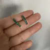 Pendientes Dz de Zirconia Colorida Exquisita para Mujer, Pendientes Sencillos y Únicos con Incrustaciones de Diamante, Accesorios de Moda Elegantes y Modernos al por Mayor