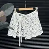 Falda de gasa coreana cortina de trasero cordones ribete de encaje forro una pieza decoración de encaje falda corta versátil delantal falda corta
