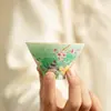 Juego de Tazas Cónicas de Té Esmaltadas de Colores, Juego de Té de Cerámica Kung Fu, Taza de Degustación, Caja de Regalo para Uso en Casa, Tazón de Té de Taza Única