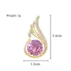 Cobre Ouro Rosa Cristal Pena Leve Moda Cruzada DIY Joias Cobre Zircônia Micro-Incustado Acessórios de Pingente