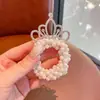Diadema de Perlas con Corona para Niña Diadema de Tiara de Princesa Diadema de Perlas para Niña Diadema de Goma para Fiesta Diadema de Flor en la Cabeza