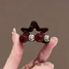 Presilha Pequena para Cabelo Vermelha com Strass Estilo Vintage para Mulheres, Piranha de Cabelo de Luxo para Franja e Cabelo Lateral, Acessório de Cabelo