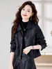 Chaqueta de Cuero de Alta Gama Estilo Americano para Mujer, Estilo Corto, Nueva Moda Primavera 2026, Chaqueta de Cuero Simple y Versátil, Artículo de Moda Caliente