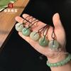 Collar con Colgante de Aventurina Natural de la Paz Jade Jade de Seda Dorada Colgante de la Paz para Hombres y Mujeres Venta al por Mayor