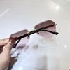 Gafas de Sol para Mujer Europeas y Americanas con Cabeza de Leopardo Transfronterizas 2024 Nuevas de Borde Cortado sin Montura para Hombre con Montura Cuadrada Gafas de Sol Exportación Venta al por Mayor