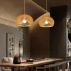 Luminária de cabeceira para quarto em estilo japonês wabi-sabi, luminária de parede com fundo de arte em madeira para sala de estar, popular em hospedagens online, luminária pendente de abóbora simples e única