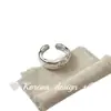 Anillo de Diseño de Nicho de Alta Gama Estilo Coreano Plata de Ley S925 Anillo Ancho Irregular Mate con Inscripción en Inglés Estilo Ins