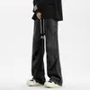 Pantalones de estilo americano tie-dye para hombre de alta costura desgastados, marca de moda nueva para primavera y otoño, holgados de pierna recta, deportivos casuales versátiles, pantalones largos