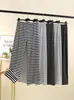 Calças Casuais de Listras Pretas e Brancas para Mulheres, Calças de Outono e Inverno de Cintura Alta para Usar por Cima, Calças de Casa, Calças de Pijama Plus Size, Calças de Perna Larga com Forro de Fleece