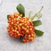 5 galhos de marmelo florido artificial, buquê de frutas redondas, flores artificiais, decoração de casa, buquê de casamento, adereços de fotografia, arranjo floral