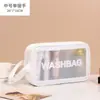 Bolsa de cosméticos transparente em PVC Bolsa de lavagem à prova d'água em PU grande capacidade bolsa de cosméticos portátil bolsa de armazenamento portátil para viagem