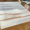 Alfombra de Arte Abstracto Color Gunmetal Hecha a Mano Moderna Lujo Ligero Gradiente Gris-Naranja Alfombra para Sala de Estar de Villa Personalizable para Proyectos