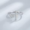 Anillo de plata de ley 925 con diseño de nicho, circonita asimétrica simple y elegante, combinable con todo.