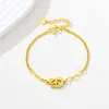 Pulsera Zodiaco Serpiente de Lujo Ligero de Moda Pulsera Sencilla de Oro de Arena Vietnamita para Mujer Joyería Versátil de Larga Duración