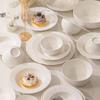 Juego de Cuencos y Platos Blanco Puro para Uso Doméstico, Cuencos y Palillos Modernos y Frescos de Alto Valor, Cuencos y Platos de Cerámica, Vajilla para Mudarse a una Casa Nueva