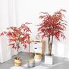 Planta verde arce rojo falso planta en maceta paisajismo hoja de arce flor decorativa sala de estar decoración interior flor falsa grande