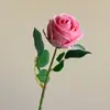 Tacto Simulador Humectante Rosa Seca Capullo de Rosa Grande Tallo Único Rosa Búlgara Flor Artificial Decoración