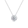 Cadena para clavícula de plata S925 con colgante puro, incluye cadena, popular en transmisiones en vivo europeas y americanas, collar de moissanita con un toque de lujo ligero y alta gama