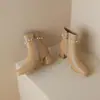 Novas Botas 32 Knights WIS2023H Botas Femininas Botas Cano Curto 43 Comércio Exterior Salto Quadrado Botas de Salto Alto Amazon Algodão Europeu e Americano
