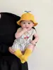 Macacão Bebê Listrado com Bordado de Osso de Cachorro Verão Bolso Duplo Macacão Curto de Verão para Meninos