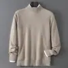 Suéter Baicai Rong Outono/Inverno Novo Lã Pura Masculino Gola Alta Meia Espessura Negócios Simples Casual Camada Base Tricô