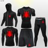 Traje deportivo de fitness transfronterizo para hombre, para correr, entrenar, primavera y verano, de secado rápido, muy elástico, ajustado, para correr por la mañana y por la noche, para baloncesto.