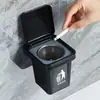 Cubo de basura creativo de pared y caja de almacenamiento de cenicero con revestimiento interior y tapa de acero inoxidable para evitar que las cenizas vuelen, adecuado para uso en el baño