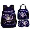 Mochila Escolar para Estudiante de Primaria con Estampado Completo de Kuromi Transfronteriza, Dibujos Animados, Gran Capacidad, Mochila Infantil, Lonchera Portátil