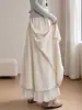 Pantalones falda de encaje blanco y papel de arroz para mujer, nuevo estilo otoño 2026, talla petite, media falda fluida, pantalones anchos sueltos y casuales