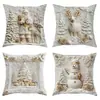 Navidad Festividad Cálido y Acogedor Árbol de Navidad Papá Noel Muñeco de Nieve Elemento Temático Fiesta Funda de Almohada Venta al por Mayor Transfronteriza