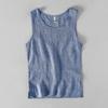 L886 chaleco sin mangas liso casual de lino para hombre, verano, fino, holgado, sin mangas, cuello redondo, camiseta interior, chaleco, camiseta, hombre