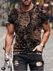 Comercio Electrónico Transfronterizo Nueva Camiseta para Hombre Europea y Americana Impresión Digital 3D Holgada Casual de Manga Corta con Cuello Redondo para Hombre