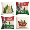 Almohada Navideña de Amazon Serie Temática Navideña Decoración Copo de Nieve Árbol de Navidad Cojín para el Hogar Sofá