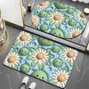 Alfombra de Piso de Terciopelo de Cristal Combinación de Felpudo y Alfombra de Piso Alfombra de Baño Alfombra Antideslizante Alfombra de Inodoro Alfombra Absorbente para Pies Alfombra para el Hogar