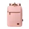 Mochila para Mujer, Mochila de Viaje de Tela Oxford de Color Sólido, Gran Capacidad, Simple y Versátil, Mochila para Computadora de Uso Diario para Hombre, con Logo Impreso