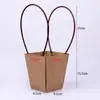Bolsa Tote de Papel Kraft Dia das Mães 520, Caixa Tote com Flores, Materiais de Embalagem para Flores, Sacola para Planta em Vaso Pequena