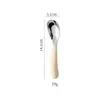Cuchara espesa con forma de lingote de acero inoxidable 316L para niños, para entrenamiento de alimentación y alimentación complementaria de bebés, vajilla y cuchara especializadas