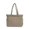 Bolso de Lona Casual Simple para Mujer de Gran Capacidad Versátil Bolso de Hombro Único y de Mano Bolso Tote de Tela de Nylon Bolso Grande para Clase de Estudiante