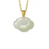 Colgante de Candado de Seguridad de Jade Hetian Natural Candado Ruyi Lujo Accesible de Nicho Collar Colgante de Jade para Mujer Regalo de Pareja de Colgante de Jade