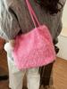 Bolso de lana a cuadros de gran capacidad para mujer, bolso de hombro de alta gama, otoño e invierno 2024