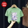 Camiseta de Manga Curta de Verão 100% Algodão 2026 Novo Estilo Moda Infantil Feminina Camiseta de Verão Estilo Coreano Tops Modernos para Meninas