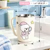 Vaso para Enjuague Bucal de Acero Inoxidable con Asa, Vaso para Cepillo de Dientes a Prueba de Moho y Resistente a Caídas, Vaso para Cepillo de Dientes Infantil de Dibujos Animados para el Hogar, Vaso para Enjuague Bucal de Pareja
